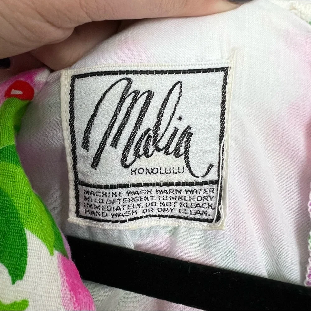 Malia Honolulu Vintage Maxi Dress Floral Vacation Tie Waist Zip Back - Picture 3 of 11